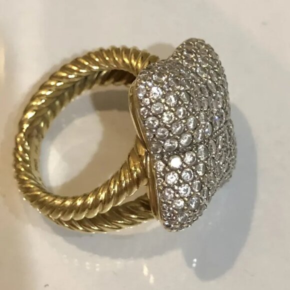 7500 - David Yurman Quatrefoil 18k Diamond Ring - Picture 2 of 4